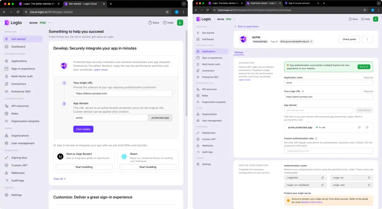 Create protected-app