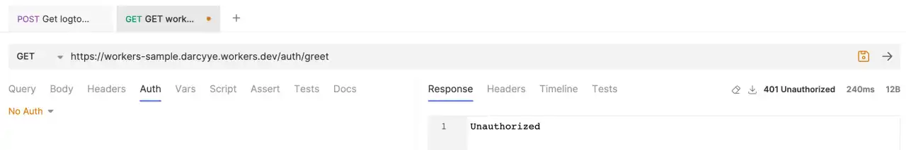 Request authed greet