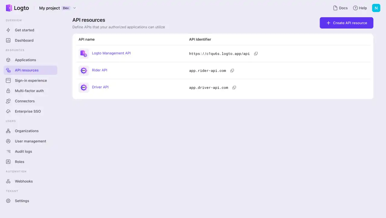 Create API Resources