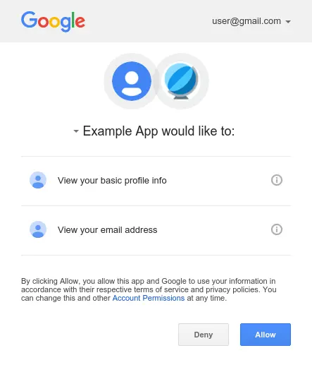 Google Consent Screen