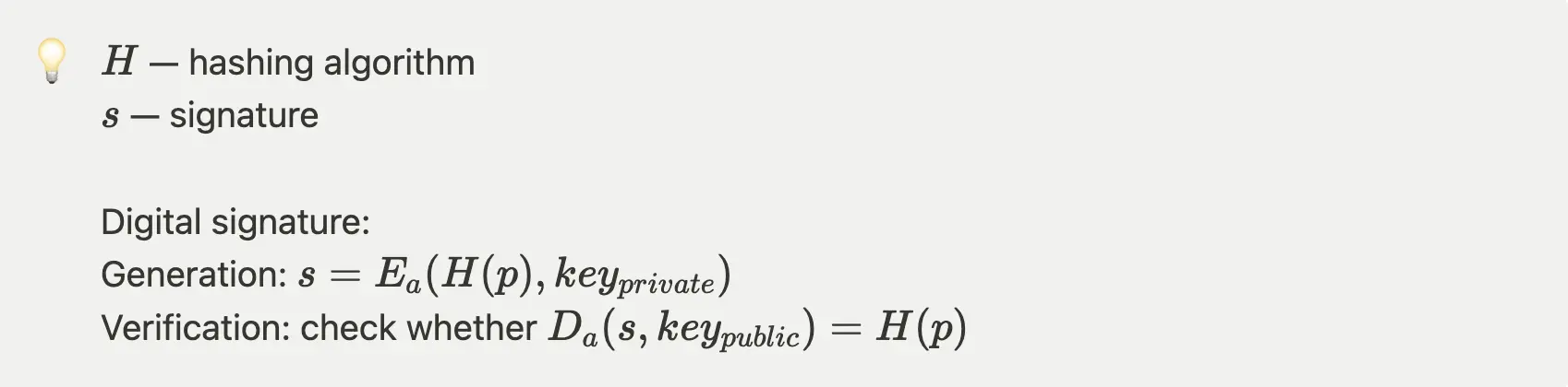 Sign and verification